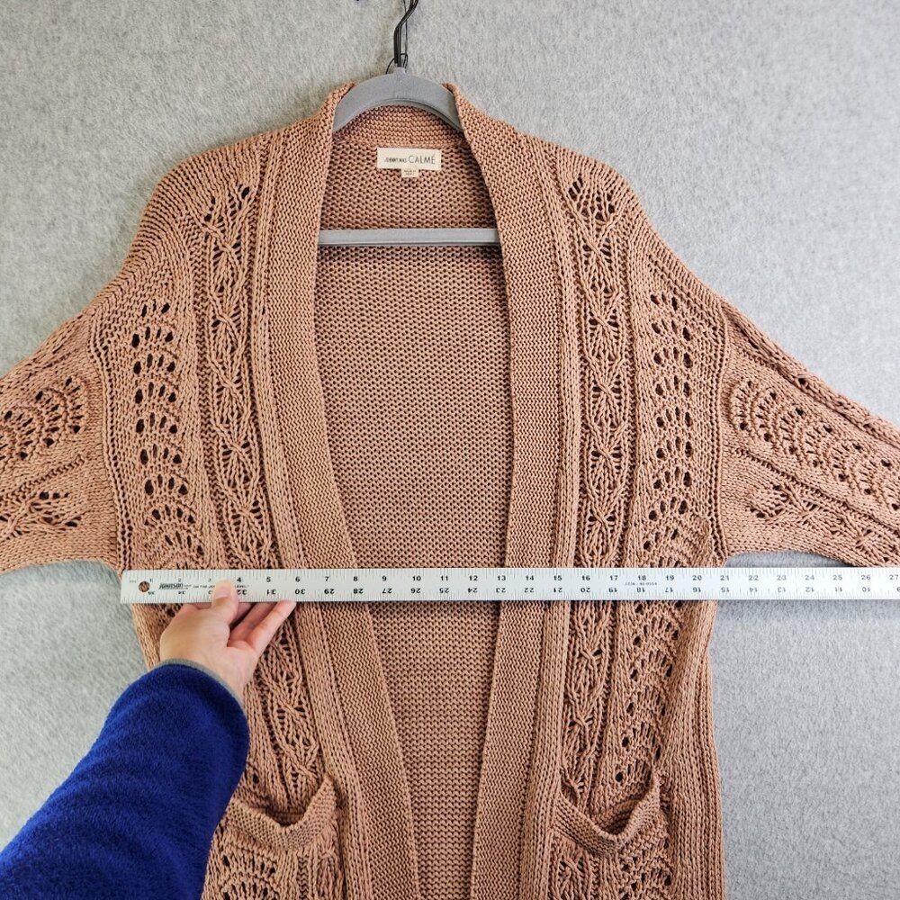 Johnny Was Sweater Womens M Neutral Beige Calme Cardigan Tunic Boho Western - Picture 5 of 13